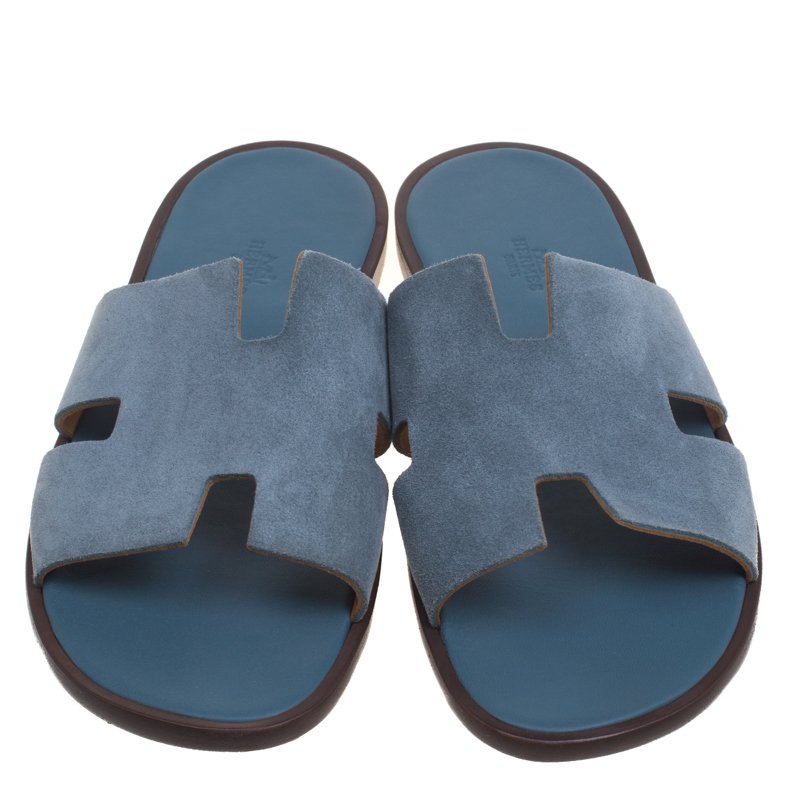 ساندي توابل إحساس  Hermes Sky Blue Suede Izmir Sandals Size 43.5 Hermes | TLC